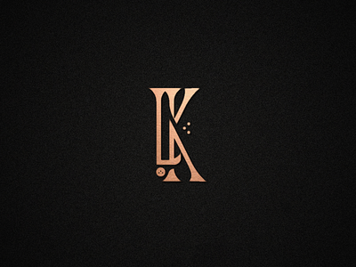 LAK word mark 3 3 letter a clean foil golden k logotype logo l mark word