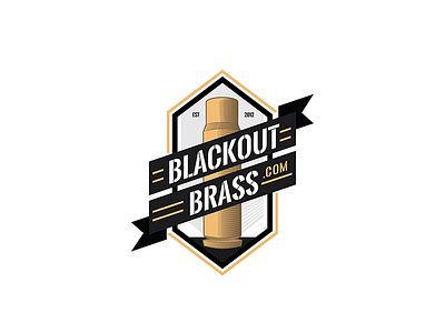 Blackout Brass ammo badge brass bullets gold guns logo retro