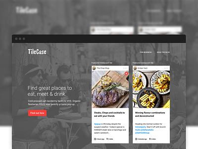 Tilecase homepage homepage web design