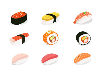 Sushi illustration japan sushi