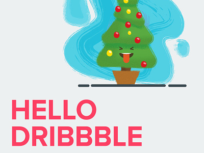 My first shot dribbble christmas tree hello invite