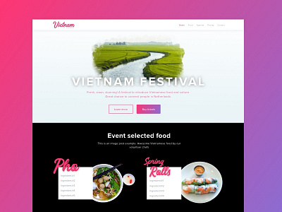 Vietnam little corner festival landing page