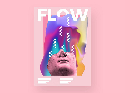 Flow baugasm flow gradient pink poster typographic