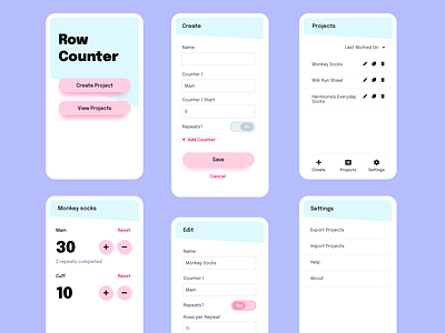 Row Counting App crafting crochet design knitting ui