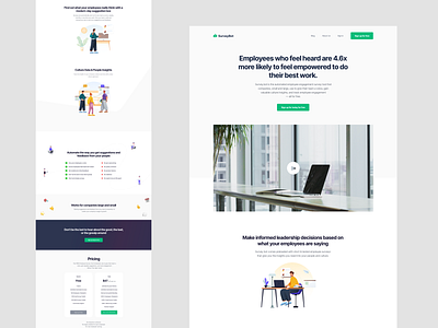 A Clean and Minimal Landing Page Design for Survey.Bot branding clean ui design landing design landingpage logo minimal saas landing page ui design uidesign web app web design website