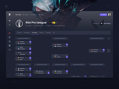 Tournament & Esports Platform - For community-driven competition bracket brackets competitive esports figma game games tournament tournaments ui user experience user interface userinterface ux valorant