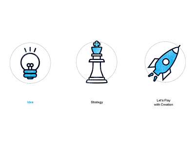 Icons blue chess circle clean clean design creation design ico idea rocket rockstar stategy white