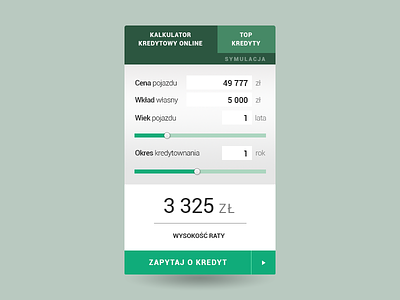 Finance calculator calculator design flat green price ui webdesign