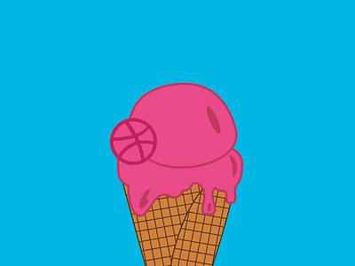 Summer of Dribbble 100daysofcmbos 100daysofillustration 100daysproject dribbble icecream illustration waffle cone