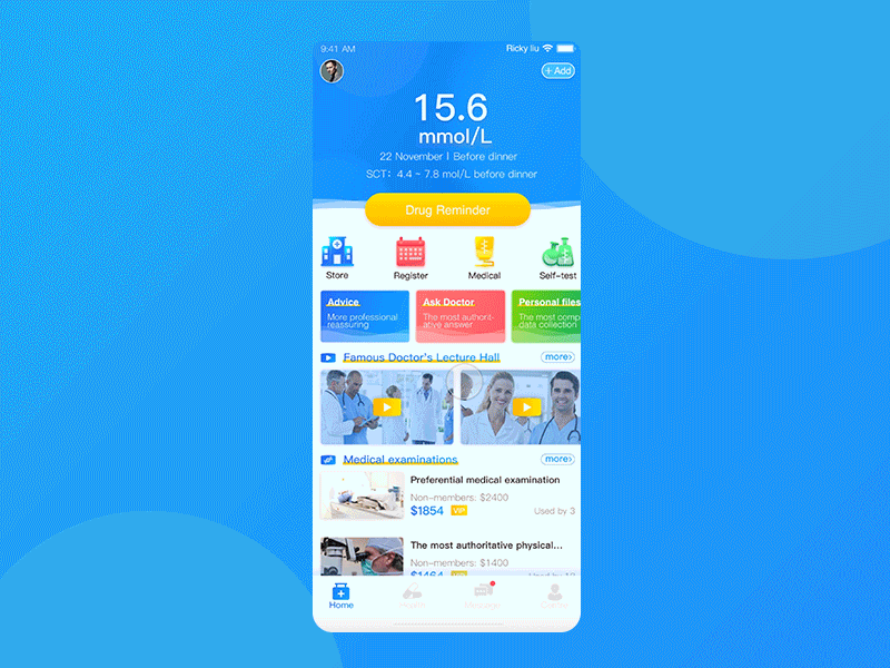 Medical App app blue color medical ui