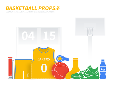 Basketball props basketball props design illustration