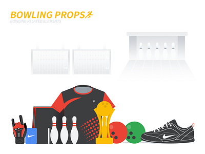Bowling props design illustration ui