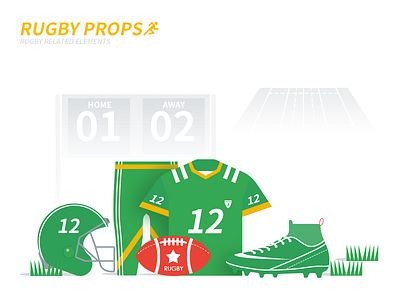 Rugby props design illustration ui