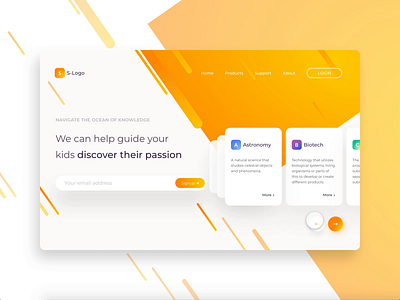 Landing Page with card interaction adobexd button interaction interaction design landingpage micro interaction webdesign