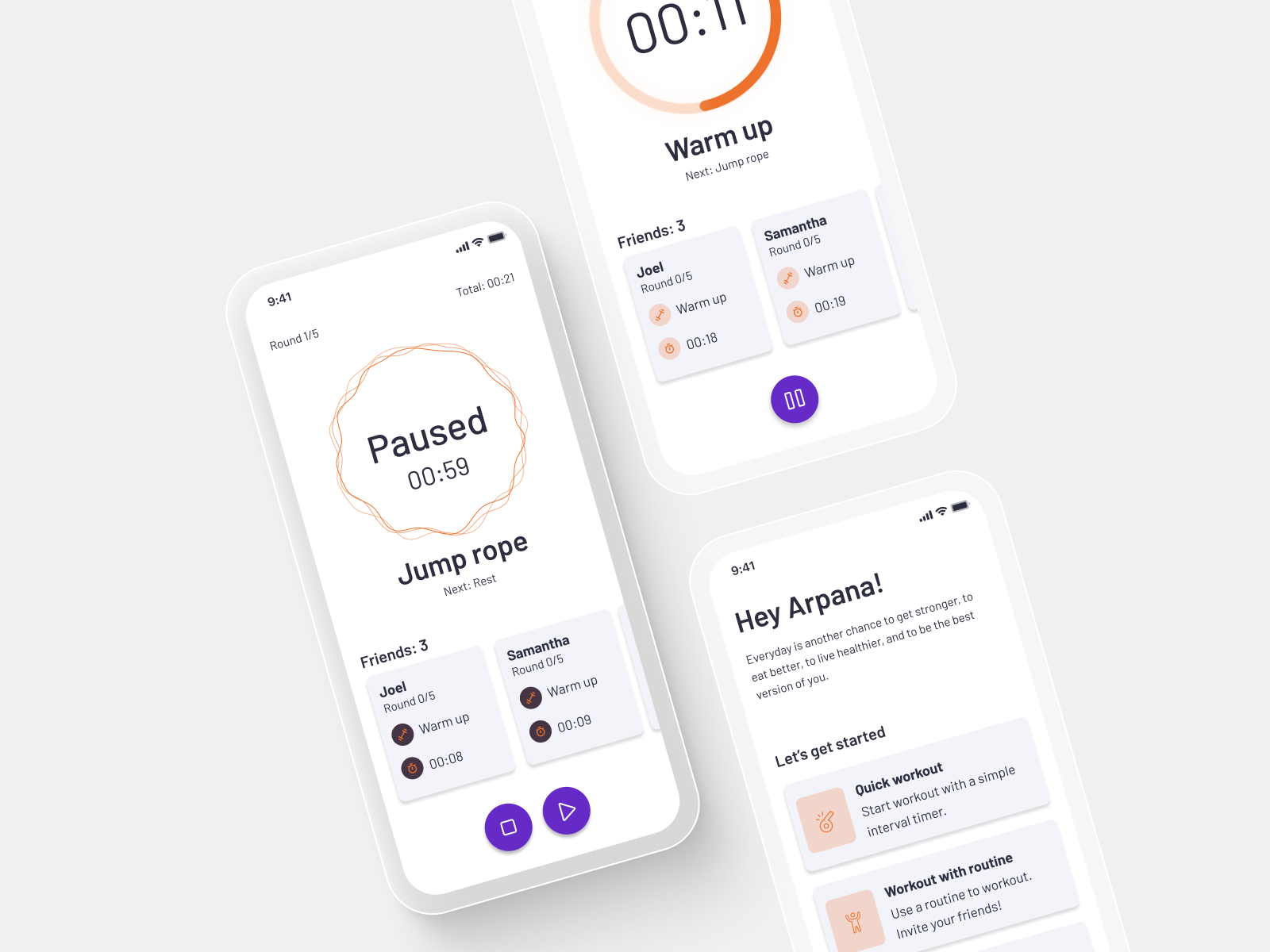 UI Design - Fitness App - Light by Arpana Khalkho on Dribbble