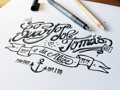 Tomás&Alice bedroom hand lettering illustration lettering lisbon script sketch type typography wall