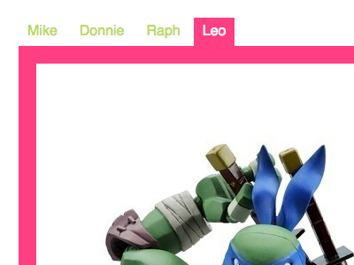 Tabbed Navigation With React js pink tmnt