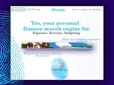 Concept: Personal Finance Search Engine bank design finance search uidesign uxdesign uxui web design website design