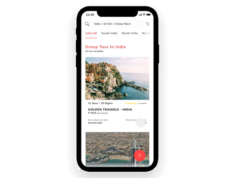 iPhone X - Travel app Concept photoshop aftereffect animation iphonex interaction ux ui guide travel navigation concept card
