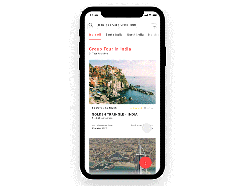 iPhone X - Travel app Concept aftereffect animation card concept guide interaction iphonex navigation photoshop travel ui ux