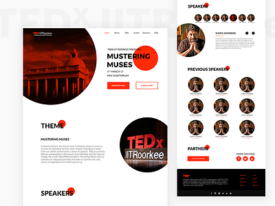 TEDx IITRoorkee Website conference interaction minimal photoshop simple ted tedx tedx iitroorkee ui user interface ux website