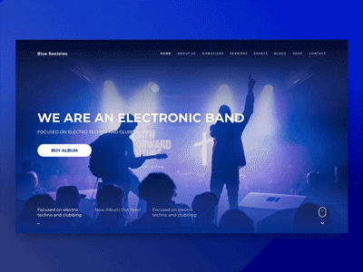 Landing Page Interaction Design web website ui dribbble debut page landing band clean card