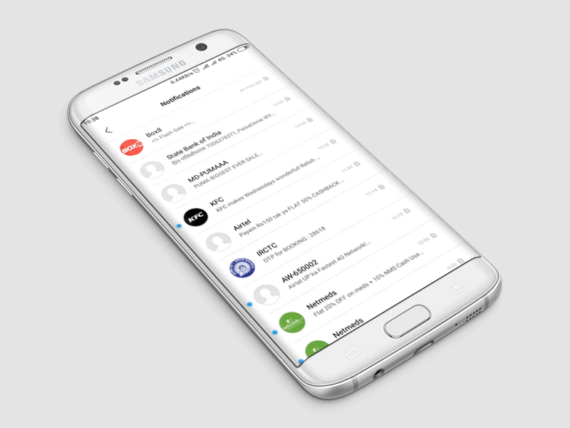 MIUI 10 Message Delete Interaction mark as read delete message interaction message app message interaction ux ui