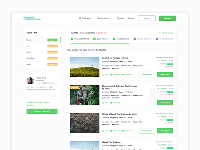 Listing Page card dribbble interaction sketch status tour travel ui ux web website