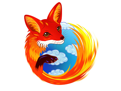 Firefox browser design firefox fox graphic design illustration illustrator logo vector