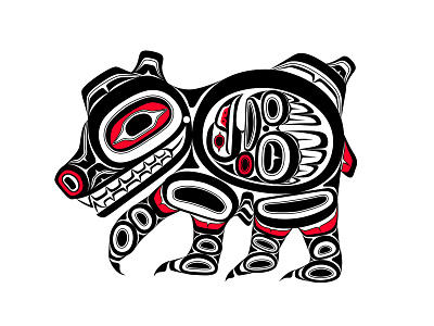 Northwest Pacific Bear bear design flat graphic design illustration illustrator northwest coast style vector