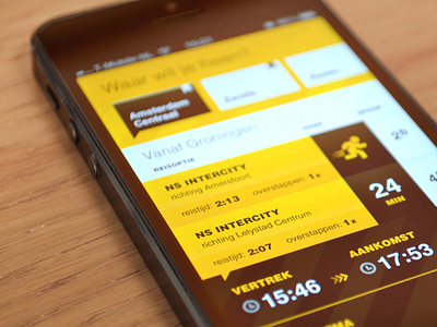 SnelTrein interface design: Overview design interface mobile public transport ui ux