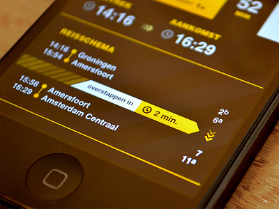 SnelTrein interface design: Time to switch trains design interface mobile public transport ui ux