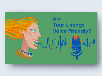 Woman asking a question blue clean style green listings marketing online sales trends online shop optimisation positivity selling selling online trends vibrant colors voice friendly voice search woman