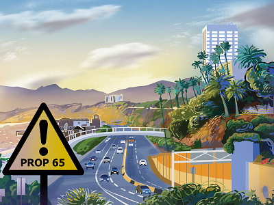 California warning california cars highway illustration warning