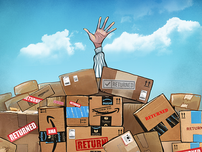 What Amazon’s “Auto-Authorized Returns” Policy Means amazon businessman illustration onlinemarketing sales shipping