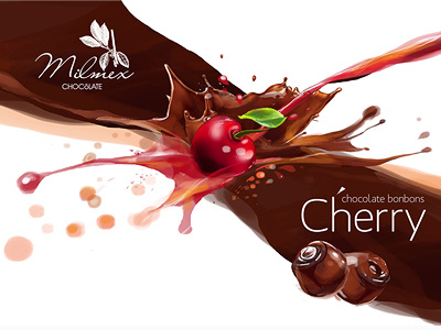 illustration and package design for Cherry bonbons bonbons cherry chocolate illustration package design