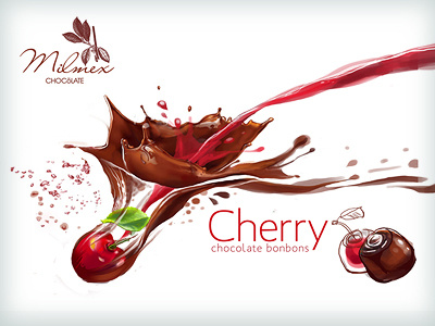 illustration and package design for Cherry bonbons bonbons cherry chocolate illustration package design