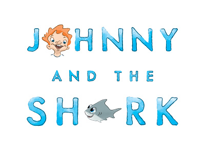 Johnny and the Shark Title Page character design children book illustration design illustration typography