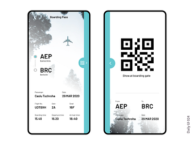 Daily UI #024 - Boarding Pass 024 adobexd boardingpass dailyui dailyui024 dailyuichallenge design ui userinterface