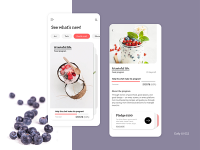 Daily UI #032 - Crowdfunding Campaign 032 adobexd blackberry crowdfunding dailyui dailyui032 dailyuichallenge design fruit illustration ui userinterface