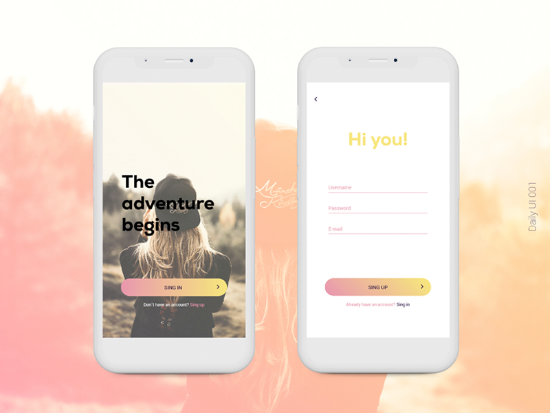 Daily UI #001 adobexd userinterface singup 001 dailyuichallenge dailyui001