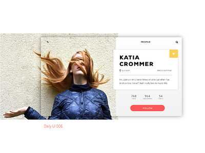 Daily UI #006 - User Profile 006 adobexd appicon dailyui006 dailyuichallenge userinterface userprofile webdesign