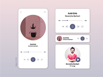 Daily UI #009 - Music Player 009 adobexd dailyui009 dailyuichallenge devendrabanhart goldgirls music musicplayer userinterface