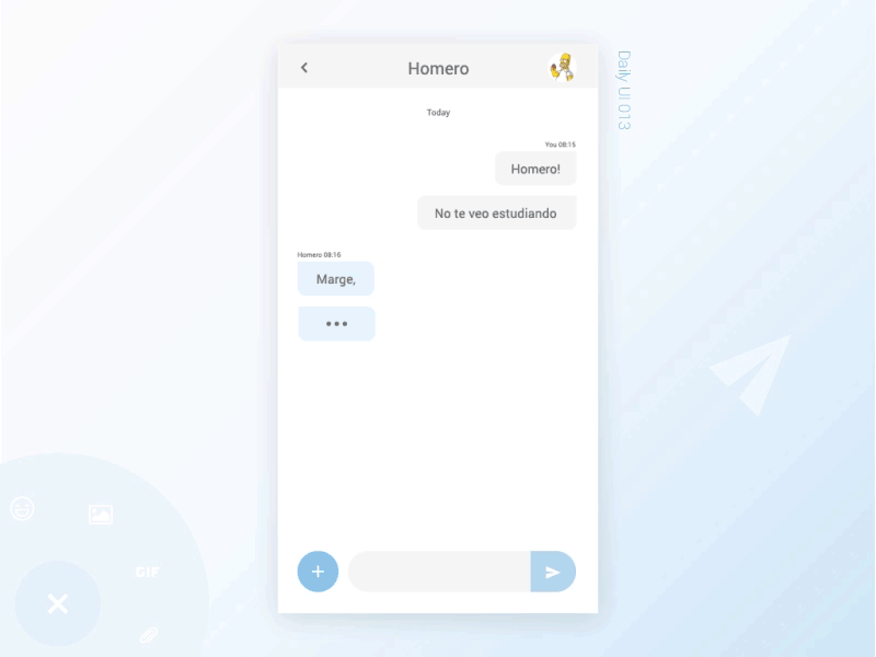 Daily UI #013 - Direct Messagine 013 adobexd chat dailyui013 dailyuichallenge directmessagine homer marge thesimpsons