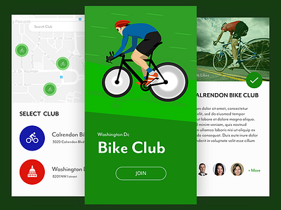 Bike Club App design