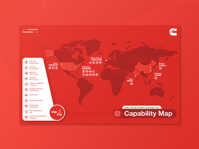 Capability Map corporate icons illustrator map