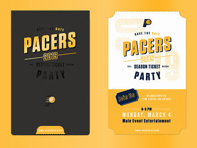 Pacers Save The Date direct mail party invitation print save the date sports brand