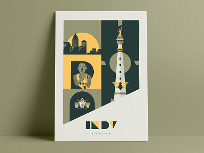 Indy Poster geometric illustration poster