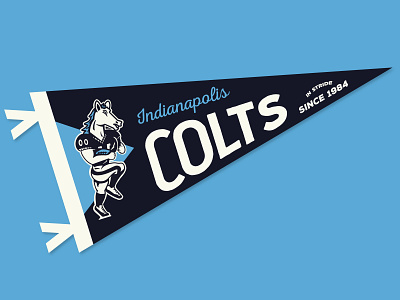 Indianapolis Colts Pennant college football illustration indianapolis pennant retro sports vintage