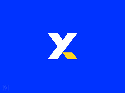 XY Logo Combination blue icon logo logodesign logomark logotype negativespace xy yellow